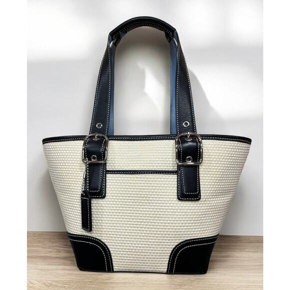 Vintage Coach 4467 Woven Straw Mini Tote Bag - Picture 1 of 13